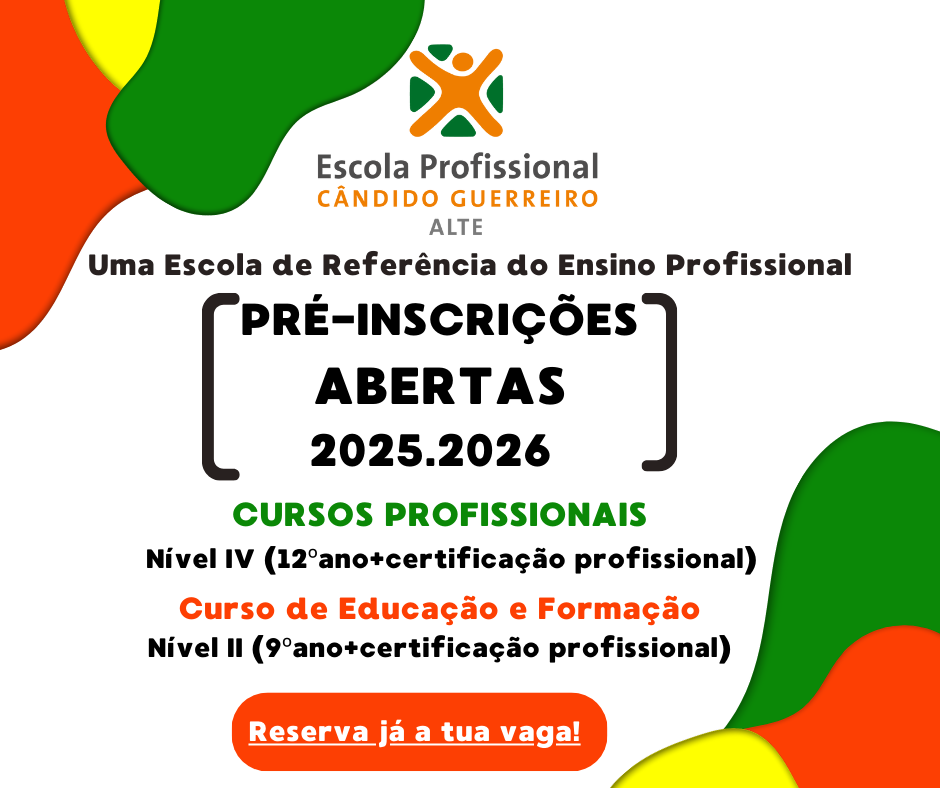 Clique aqui para se increver nos Cursos Profissionais Nível IV
